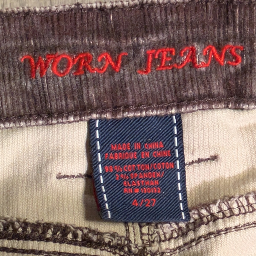 Women's WORN JEANS Brown Distressed Corduroy Mini Skirt, Cotton, Casual, Sz 4 - Picture 5 of 8